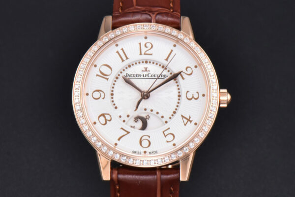 Rendez-Vous Night & Day 34mm APSF RG Diamond White Textured Dial Brown Leather Strap A898