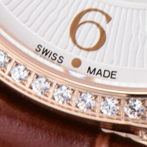Rendez-Vous Night & Day 34mm APSF RG Diamond White Textured Dial Brown Leather Strap A898 - Image 5