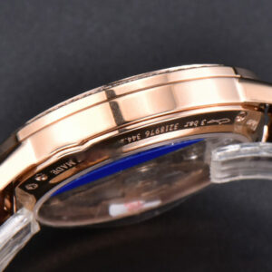 Rendez-Vous Night & Day 34mm APSF RG Diamond White Textured Dial Brown Leather Strap A898 - Image 11