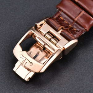 Rendez-Vous Night & Day 34mm APSF RG Diamond White Textured Dial Brown Leather Strap A898 - Image 12