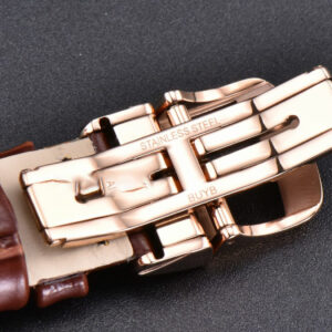 Rendez-Vous Night & Day 34mm APSF RG Diamond White Textured Dial Brown Leather Strap A898 - Image 14