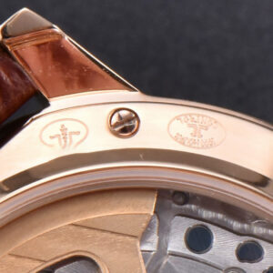 Rendez-Vous Night & Day 34mm APSF RG Diamond White Textured Dial Brown Leather Strap A898 - Image 24