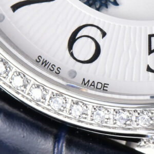 Rendez-Vous Night & Day 34mm APSF Diamond White Textured Dial Blue Leather Strap A898 - Image 5