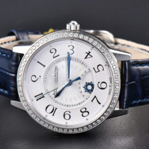 Rendez-Vous Night & Day 34mm APSF Diamond White Textured Dial Blue Leather Strap A898 - Image 9