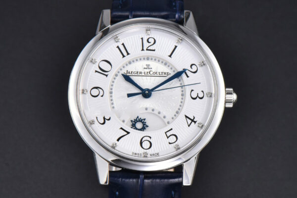 Rendez-Vous Night & Day 34mm APSF White Textured Dial Blue Leather Strap A898