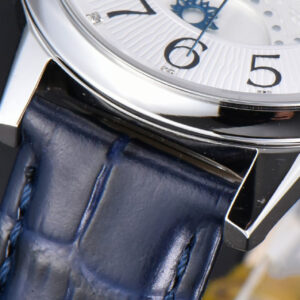 Rendez-Vous Night & Day 34mm APSF White Textured Dial Blue Leather Strap A898 - Image 21