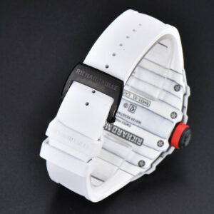 RM035-02 42mm White Forged Carbon T+F Skeleton Dial Red Crown White Rubber Strap RMUL2 - Image 7