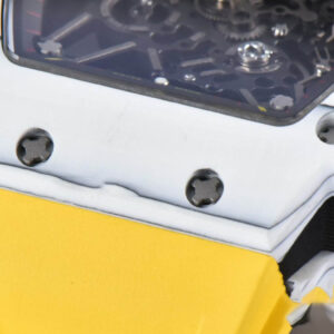 RM035-02 42mm White Forged Carbon T+F Skeleton Dial Red Crown Yellow Rubber Strap RMUL2 - Image 2