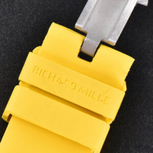 RM035-02 42mm White Forged Carbon T+F Skeleton Dial Red Crown Yellow Rubber Strap RMUL2 - Image 11