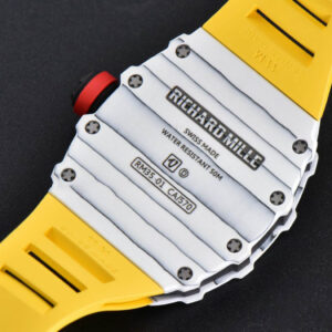 RM035-02 42mm White Forged Carbon T+F Skeleton Dial Red Crown Yellow Rubber Strap RMUL2 - Image 15