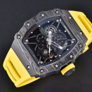 RM035-02 42mm Black Forged Carbon T+F Skeleton Dial Yellow Crown Yellow Rubber Strap RMUL2 - Image 3