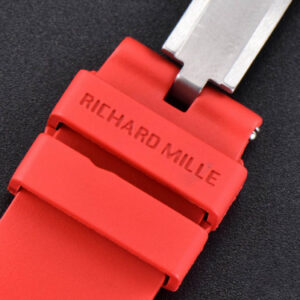 RM035-02 42mm White Forged Carbon T+F Black Skeleton Dial Red Crown Red Rubber Strap RMUL2 - Image 7