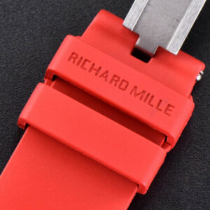 RM035-02 42mm White Forged Carbon T+F Black Skeleton Dial Red Crown Red Rubber Strap RMUL2 - Image 9