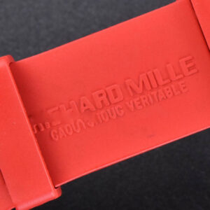 RM035-02 42mm White Forged Carbon T+F Black Skeleton Dial Red Crown Red Rubber Strap RMUL2 - Image 10