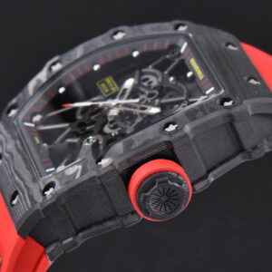 RM035-02 42mm Black Forged Carbon T+F Skeleton Dial Red Crown Red Rubber Strap RMUL2 - Image 13