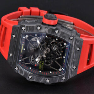 RM035-02 42mm Black Forged Carbon T+F Skeleton Dial Red Crown Red Rubber Strap RMUL2 - Image 15