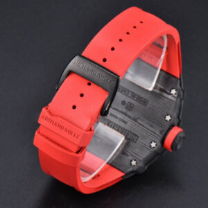 RM035-02 42mm Black Forged Carbon T+F Skeleton Dial Red Crown Red Rubber Strap RMUL2 - Image 18