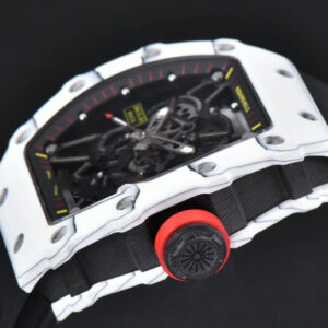 RM035-02 42mm White Forged Carbon T+F Skeleton Dial Red Crown Black Rubber Strap RMUL2 - Image 3