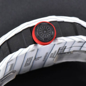 RM035-02 42mm White Forged Carbon T+F Skeleton Dial Red Crown Black Rubber Strap RMUL2 - Image 6