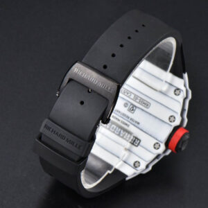 RM035-02 42mm White Forged Carbon T+F Skeleton Dial Red Crown Black Rubber Strap RMUL2 - Image 8