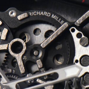 RM035-02 42mm Black Forged Carbon T+F Black Skeleton Dial Red Crown Black Rubber Strap RMUL2 - Image 5