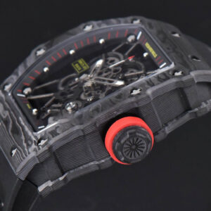 RM035-02 42mm Black Forged Carbon T+F Black Skeleton Dial Red Crown Black Rubber Strap RMUL2 - Image 11