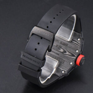RM035-02 42mm Black Forged Carbon T+F Black Skeleton Dial Red Crown Black Rubber Strap RMUL2 - Image 16