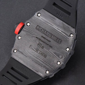 RM035-02 42mm Black Forged Carbon T+F Black Skeleton Dial Red Crown Black Rubber Strap RMUL2 - Image 17