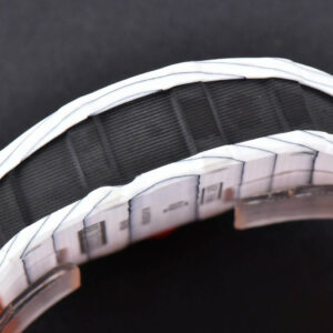 RM035-02 42mm White Forged Carbon T+F Skeleton Dial Red Crown Orange Rubber Strap RMUL2 - Image 7