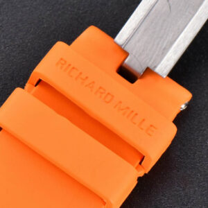 RM035-02 42mm White Forged Carbon T+F Skeleton Dial Red Crown Orange Rubber Strap RMUL2 - Image 11