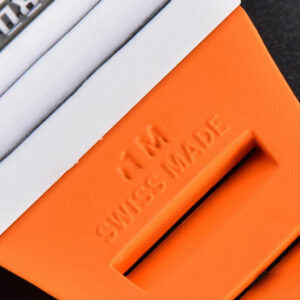 RM035-02 42mm White Forged Carbon T+F Skeleton Dial Red Crown Orange Rubber Strap RMUL2 - Image 15