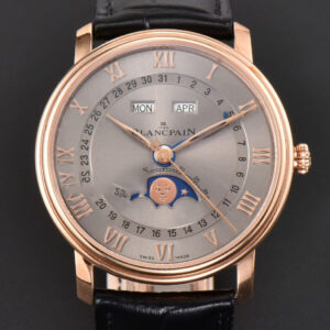Villeret 6654 40mm Complicated Function OMF RG Silver Dial Black Leather Strap A6654 V3