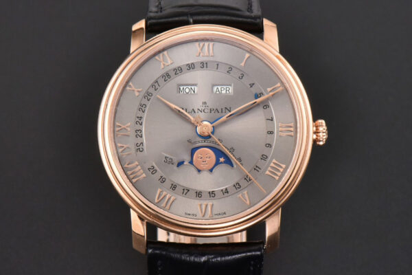Villeret 6654 40mm Complicated Function OMF RG Silver Dial Black Leather Strap A6654 V3