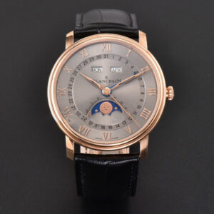 Villeret 6654 40mm Complicated Function OMF RG Silver Dial Black Leather Strap A6654 V3 - Image 4