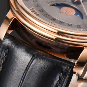 Villeret 6654 40mm Complicated Function OMF RG Silver Dial Black Leather Strap A6654 V3 - Image 10