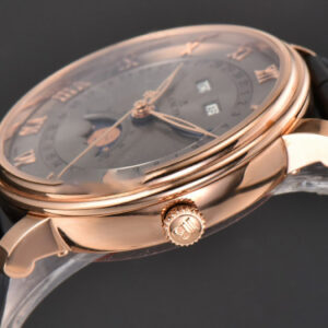 Villeret 6654 40mm Complicated Function OMF RG Silver Dial Black Leather Strap A6654 V3 - Image 11