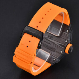 RM035-02 42mm Black Forged Carbon T+F Black Skeleton Dial Orange Crown Orange Rubber Strap RMUL2 - Image 17