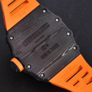 RM035-02 42mm Black Forged Carbon T+F Black Skeleton Dial Orange Crown Orange Rubber Strap RMUL2 - Image 18