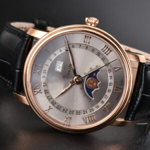 Villeret 6654 40mm Complicated Function OMF RG Silver Dial Black Leather Strap A6654 V3 - Image 13