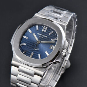 Nautilus 5711 40th Anniversary 40mm PPF Blue Textured Dial Diamond Marker SS Bracelet 324CS - Image 2