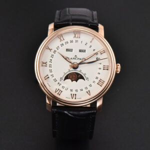 Villeret 6654 40mm Complicated Function OMF RG White Dial Black Leather Strap A6654 V3 - Image 23