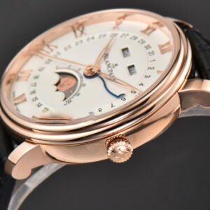 Villeret 6654 40mm Complicated Function OMF RG White Dial Black Leather Strap A6654 V3 - Image 29