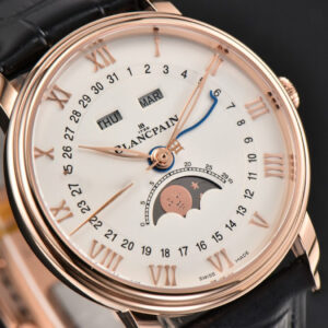 Villeret 6654 40mm Complicated Function OMF RG White Dial Black Leather Strap A6654 V3 - Image 30