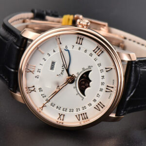 Villeret 6654 40mm Complicated Function OMF RG White Dial Black Leather Strap A6654 V3 - Image 31