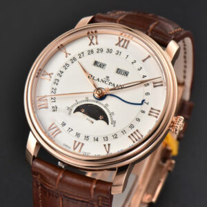 Villeret 6654 40mm Complicated Function OMF RG White Dial Brown Leather Strap A6654 V3 - Image 5