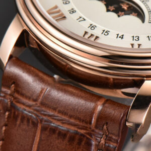 Villeret 6654 40mm Complicated Function OMF RG White Dial Brown Leather Strap A6654 V3 - Image 10