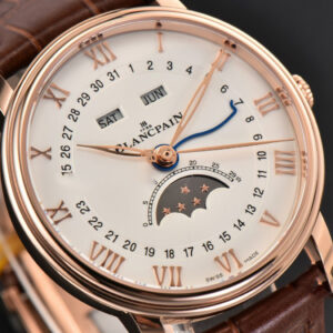 Villeret 6654 40mm Complicated Function OMF RG White Dial Brown Leather Strap A6654 V3 - Image 12
