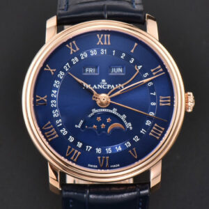 Villeret 6654 40mm Complicated Function OMF RG Blue Dial Black Leather Strap A6654 V3