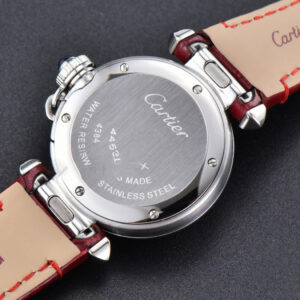 Pasha Ladies AF 30MM RG White Dial Red Leather Strap Jap Quartz - Image 10
