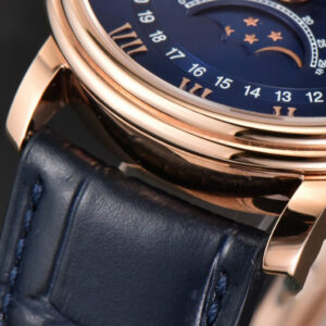 Villeret 6654 40mm Complicated Function OMF RG Blue Dial Black Leather Strap A6654 V3 - Image 14